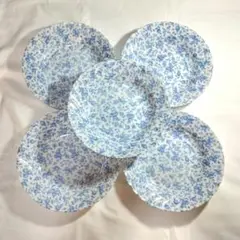 Puchi Rose プチローズ TONO 青い花柄 陶器 中皿 5枚セット