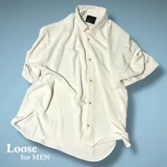 Loose ルース ドレープ トロミ ルーズシャツ オーバーサイズ ホワイト L