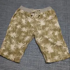オリーブグリーン パームツリー柄 ショートパンツ Lサイズ