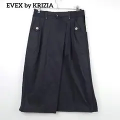 新品☆EVEX by KRIZIA 高級感 ネイビースカート XL 大きめ