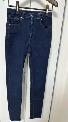 GU＊ハイウエストスキニーパンツ ネイビー　73