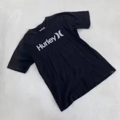 Hurley Tシャツ ブラック ロゴプリント 半袖 クルーネック コットン L