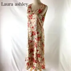 LAURA ASHLEY ノースリーブ コットンワンピース ロング リバティ柄