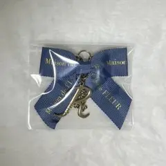 Maison de FLEUR イニシャルリボンチャーム【グログランブルー・R】