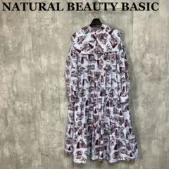 NATURAL BEAUTY BASIC ランドスケープティアードワンピース M