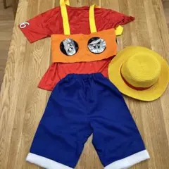 ハロフィン　ワンピース　ルフィ　コスプレ　４点セット　キッズ　120