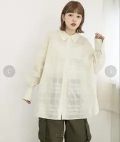 kbf シアーチェックBigシャツ
