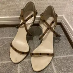 タイムセール❣️国内直営店購入❤︎GUCCI❤︎モノグラム ストラップヒールサンダル
