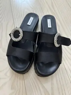 UNITED ARROWS ビジュー付き厚底サンダル