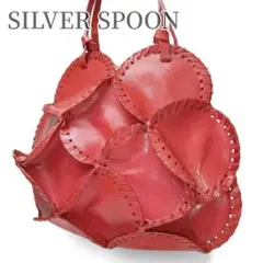 【美品】シルバースプーン SILVER SPOON レザーハンドバッグ レッド系