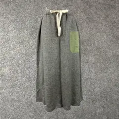 日本製 clip tab スウェットスカート ポケット 異素材 グレー 綿 2