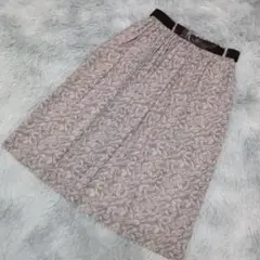 ノーブランド ✨ スカート 【L】 ピンク　グレー　柄