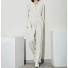 SMILE ORCHID 長袖オールインワンパンツドレス アイボリー S 現行品