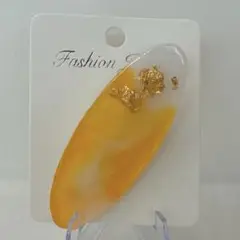 【新品】 ヘアピン クリップ バレッタ 黄色 レジン
