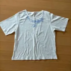刺繍入りホワイト半袖Tシャツ