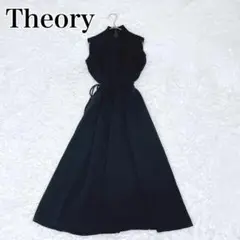 セオリー 20AW モックネックノースリーブワンピース ロング フレア リボン
