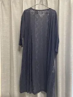 MOUSSY レース紺　ロングカーディガン