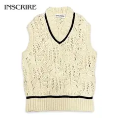 美品 超人気 INSCRIRE アンスクリア ニット 編み ロング ベスト