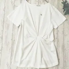 Arnold Palmer ねじりデザインロングTシャツ 白 レディース M相当