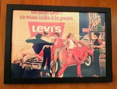 リーバイスLevisポスターフレーム付き壁掛けアメリカンレトロ広告ポスター