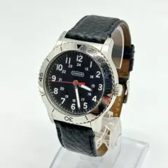 稼働品 COACH コーチ 腕時計 黒文字盤 クォーツ 3針