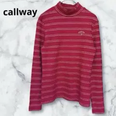 キャロウェイ Callaway ストライプ モックネック S レッド G233