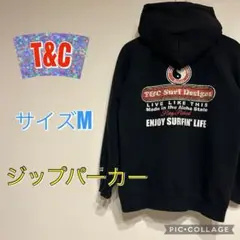 【T&C Surf Designs】 Mサイズ ジップパーカー Y2K サーフ系