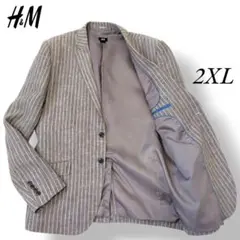【H&M】エイチアンドエム リネン 麻 100％ テーラードジャケット 2XL