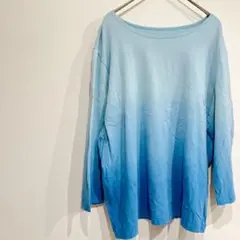 グラデーションブルー 5分袖 Tシャツカットソー