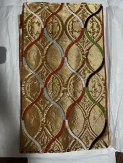 金色 波状模様 着物帯