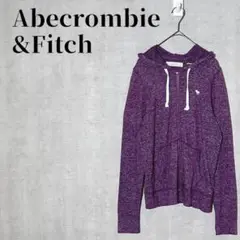 Abecrombie&Fitch　薄手パーカー　ジップアップ　ロゴ刺繍　男女兼用