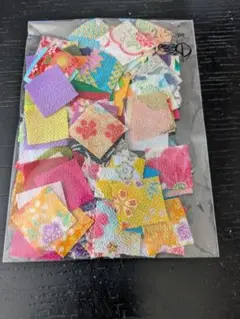 一越ちりめんつまみ細工カット布無地柄詰め合わせ2.5cm②