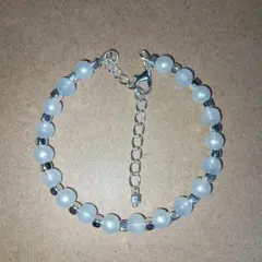 ハンドメイド　ブレスレット　水色