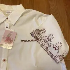 【新品未使用】マロンクリーム　刺繍シャツ　M サンリオ　アベイル