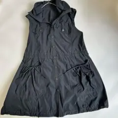 【美品】GIANNI LO GIUDICE ナイロンロングベスト 黒 42サイズ