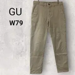GU ジーユー メンズ ストレッチスリムチノ テーパード W79 ベージュ 無地