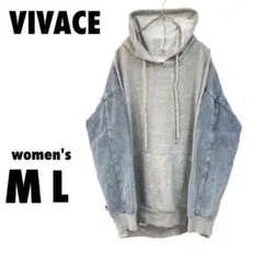 【ゆるだぼ】VIVACE ヴィバーチェ パーカー デニム 上品【M-L】c856