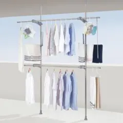 ベランダつっぱり物干し