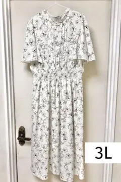 Re-j リジェイ　ピンタックフレアスリーブワンピース　花柄