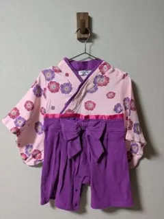 花柄袴ロンパース・カバーオール 70サイズ