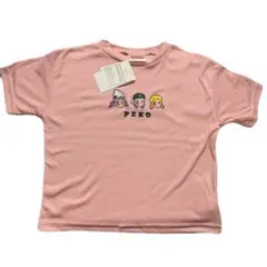 新品タグ付き　ミルキー　ペコちゃん　刺繍　プリント半袖Tシャツ ピンク　130