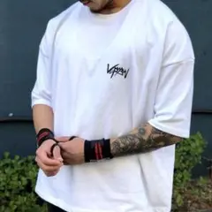 トレーニングウェア　白色　GYMウェア　オーバーサイズ　Tシャツ　筋トレ