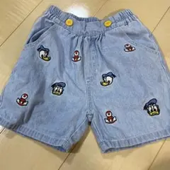 ドナルドダック刺繍デニムハーフパンツ 120