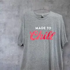 【American】Chill Tシャツ グレー ネイビー 2XL 古着 海外