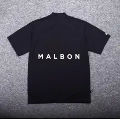 M マルボンゴルフ MALBON GOLF 　シャツ　モックネック　半袖　黒