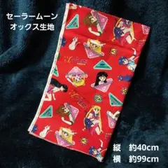美少女戦士　セーラームーン　綿　オックス生地　廃盤　赤　ハギレ　生地　裁縫