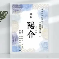 【即日〜翌日発送】 命名書Ⅱ ① オーダー 選べる 20種類 人気