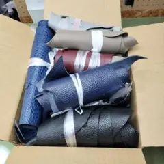 本革　レザー　ハギレ　詰め合わせ　革　お得パック　一箱