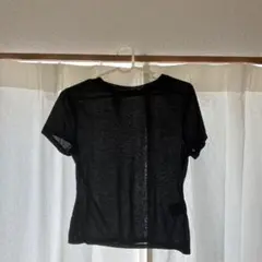 H&M シースルー黒半袖Tシャツ