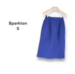 【7】Bparkton 膝下スカート ブルー タイト 毛100% スリット